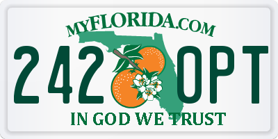 FL license plate 2420PT