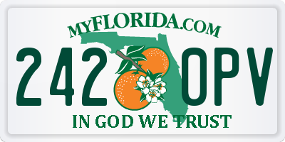 FL license plate 2420PV