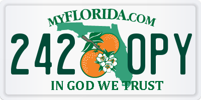 FL license plate 2420PY
