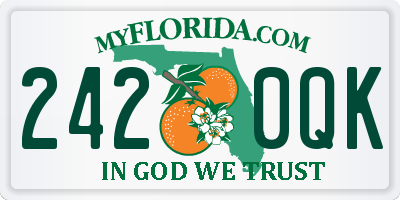 FL license plate 2420QK