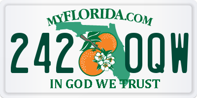 FL license plate 2420QW