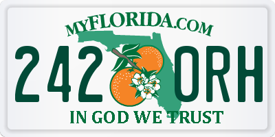FL license plate 2420RH