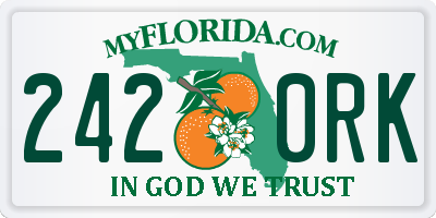 FL license plate 2420RK