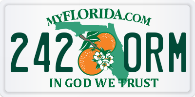 FL license plate 2420RM