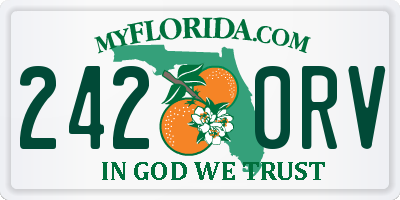FL license plate 2420RV