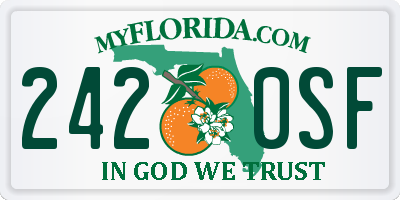 FL license plate 2420SF