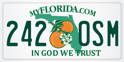 FL license plate 2420SM