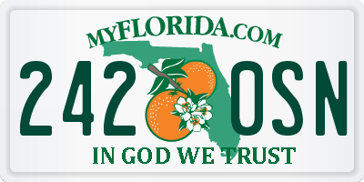 FL license plate 2420SN