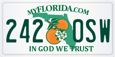 FL license plate 2420SW