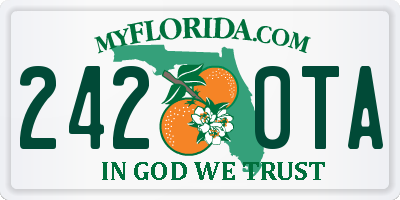 FL license plate 2420TA