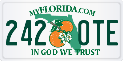 FL license plate 2420TE