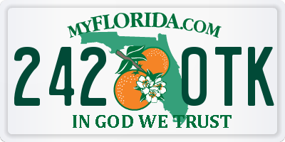 FL license plate 2420TK