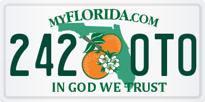 FL license plate 2420TO