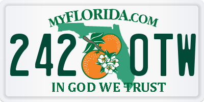 FL license plate 2420TW