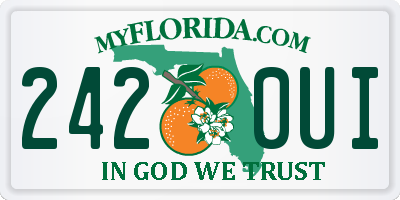 FL license plate 2420UI