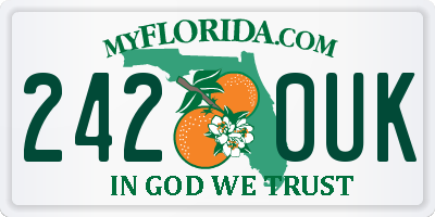 FL license plate 2420UK