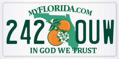 FL license plate 2420UW