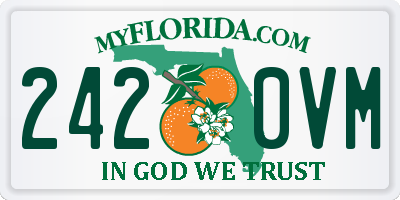 FL license plate 2420VM