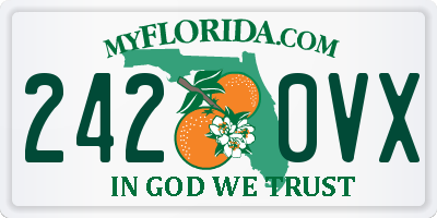 FL license plate 2420VX