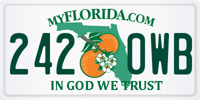 FL license plate 2420WB