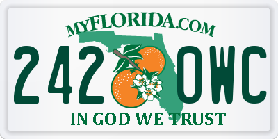 FL license plate 2420WC