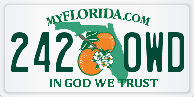 FL license plate 2420WD
