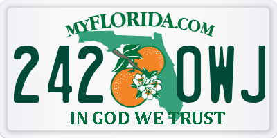 FL license plate 2420WJ