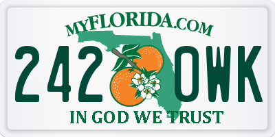 FL license plate 2420WK