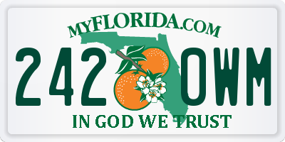 FL license plate 2420WM