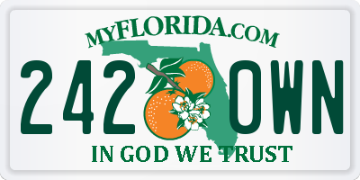 FL license plate 2420WN