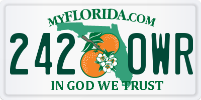 FL license plate 2420WR