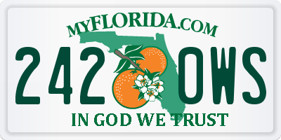 FL license plate 2420WS