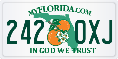 FL license plate 2420XJ
