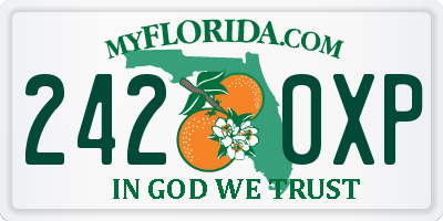 FL license plate 2420XP