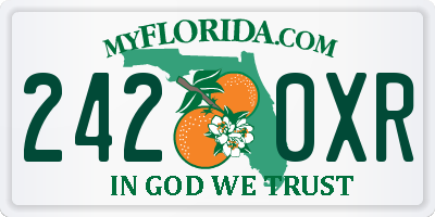 FL license plate 2420XR