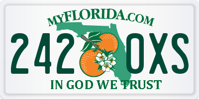 FL license plate 2420XS