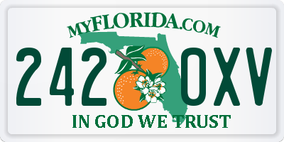 FL license plate 2420XV