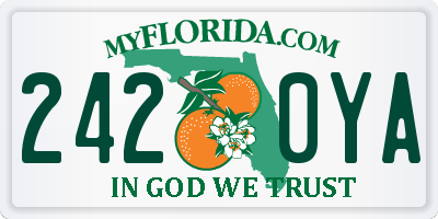 FL license plate 2420YA