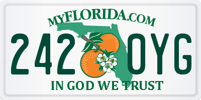 FL license plate 2420YG