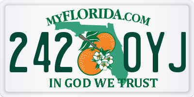 FL license plate 2420YJ