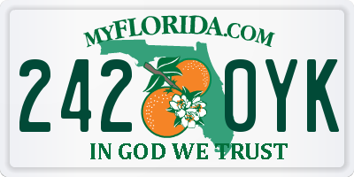 FL license plate 2420YK
