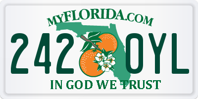 FL license plate 2420YL