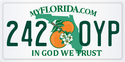 FL license plate 2420YP