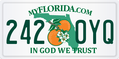 FL license plate 2420YQ