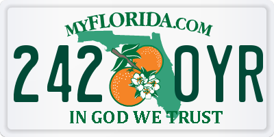 FL license plate 2420YR