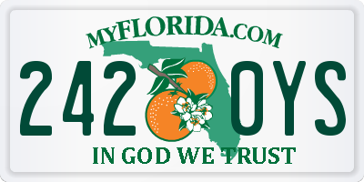 FL license plate 2420YS