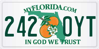 FL license plate 2420YT