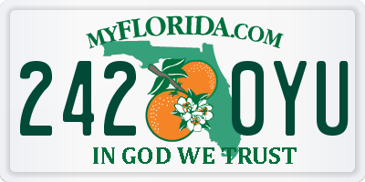 FL license plate 2420YU