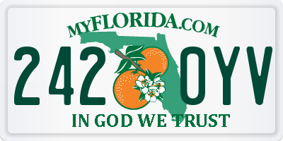FL license plate 2420YV