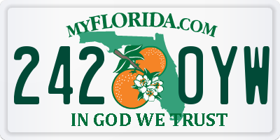 FL license plate 2420YW